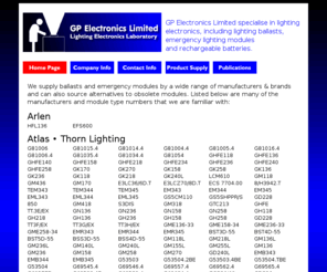 gpelectronics.co.uk: GP Electronics Ltd supply electronic lighting ballasts and emergency lighting modules
GP Electronics Ltd supply electronic lighting ballasts and emergency lighting modules