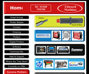 signtoolsuk.com: Home
Edward Mathias & Co. Manufacturers and suppliers of plotter blades, smart knives, plotters, digital printers, software, signmaking supplies, tungsten carbide, router cutters