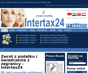 intertax24.com: Zwrot z podatku i świadczenia z zagranicy - Intertax24
Tanio, wygodnie i profesjonalnie odzyskamy Twój podatek z Anglii, Holandii i Niemiec.