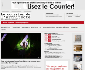 lecourrierdelarchitecte.com: Le Courrier de l'Architecte | Accueil
Le Courrier de l'Architecte, hebdomadaire indépendant, s'adresse, au-delà des architectes, à tous les acteurs du monde de l'architecture.