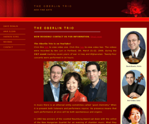 oberlintrio.com: THE OBERLIN TRIO
Oberlin Piano Trio,piano trio,violin,cello,piano,chamber music,new fine arts,David Bowlin,Amir Eldan, Haewon Song,Oberlin faculty,Oberlin Conservatory