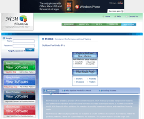 investorsfinancials.com: Online Stock Option Software and Free Investment Research | Option Portfolio Pro | ncmfinancial.com
Free stock investment research provided daily to help you manage your investments. Time saving, cost-effective online option software and investment research for professional and retail investors.