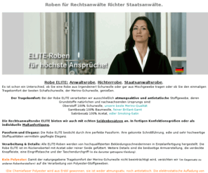 aah.de: Roben für die Justiz.
Roben für Rechtsanwälte, Richter, Staatsanwälte aus hochwertiger Schurwolle mit edlen Samt-, Satin oder Seidenbesätzen.