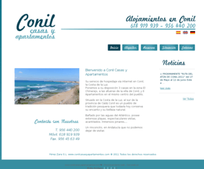 conilcasasyapartamentos.com: Alquiler de apartamentos en Conil - Venta de casas en conil - Conilcasasyapartamentos.com
Apartamentos en Conil, alquiler en Conil, alquileres de apartamento. Su servicio de hospedaje vía internet en Conil, la Costa de la Luz.