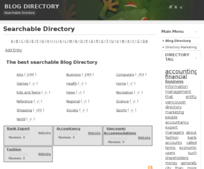 searchabledirectory.com: Searchable Directory
Searchable Directory. The best searchable Blog Directory