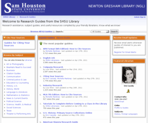 shsulibraryguides.org: Home - Research Guides at Sam Houston State University
