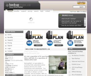 backupmypc.ca: BackupMyPC.ca - Home
Secure Offsite Data Backup