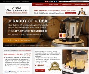 california-connoisseur.com: Artful Winemaker includes everything you need to produce wine in 28 days in just 3 easy steps.
Artful Winemaker is a leading Wine makers and suppliers in Ontario, Canada. We offer home wine making kits and equipment for wine making at home. Also learn how to make wine at home for gift and party Contact us wine supplies and tips