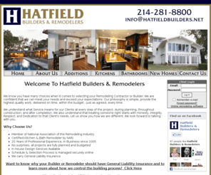 chadhatfield.com: Hatfield Builders & Remodelers
Hatfield Builders is a Remodel, Addition, Custom Home Builder, and New Construction General Contractor serving the Dallas and surrounding areas