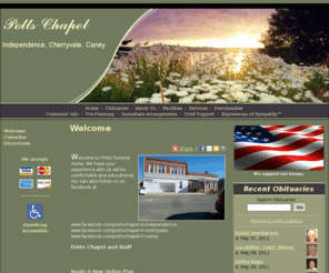 pottsfuneralhome.com: Potts Chapel : Independence, Kansas (KS)
Potts Chapel provides complete funeral services to the local community.