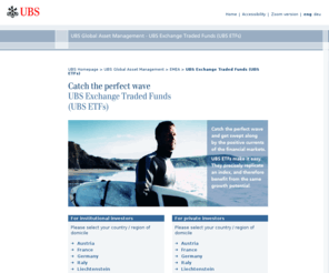 index-market.net: UBS Exchange Traded Funds (UBS ETFs)
Welcome Page, Catch the perfect wave, UBS Exchange Traded Funds      (UBS ETFs)