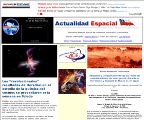 actualidadespacial.cl: Actualidad Espacial Noticias Aeroespaciales de Astronomía, Astronautica y Aeronáutica
Revista espacial - Agencia Chilena de Noticias Aeroespaciales de astronomía, astronáutica y aeronáutica con noticias actualizadas pemanentemente