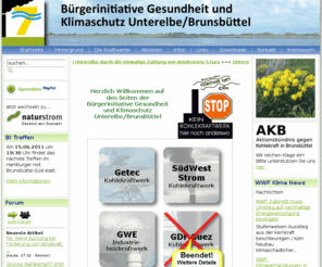 bi-unterelbe.de: Willkommen auf der Homepage der BI Unterelbe
Die Bürgerinitiative Gesundheit und Klimaschutz Unterelbe/Brunsbüttel (BiGKU) stellt sich gegen den geplanten Bau von drei Kohlekraftwerken und einem Industrieheizkraftwerk in Brunsbüttel.