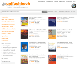 unifachbuch.info: unifachbuch - Fachbücher zu Tiefstpreisen, Onlineshop für Fachliteratur
Fachbücher zu Tiefstpreisen - preisgünstige Fachliteratur für Studium oder Ausbildung, Schule und die berufliche Praxis