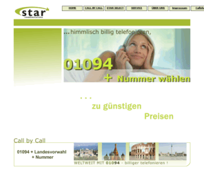 01094star.info: günstiger Telefonieren, 01094, Call
billiger Telefonieren, Call By Call, 01094, Star Communication GmbH, 01094 Call by Call, günstige Tarife, Call By Call, 01094, Star Communications