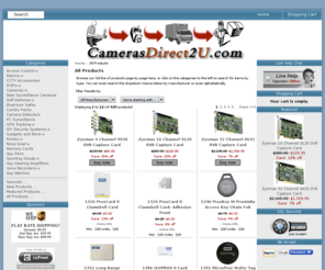 camerasdirect2u.com: CamerasDirect2U - Cameras, Security Systems, Spy Gadgets, Stun Guns
CamerasDirect2U :  - Alarms Camera Detectors PC Surveillance GPS Tracking Memory Cards Spy Pens Spy Hearing Amplifiers Spy Watches Cameras DVR's Voice Recorders Combo Packs Diversion Safes DIY Security Systems Gadgets and More Sporting Goods Knives Ninja Gear Self Defense Fake Surveillance Cameras CCTV Accessories Access Control Cameras, Security Systems, Spy Gadgets, Stun Guns