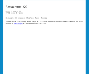 restaurante222.com: Restaurante 222
 Restaurante 222 situado en el puerto de mahon , menorca