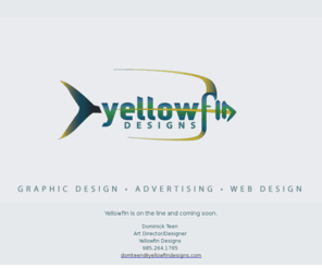 yellowfindesigns.com: Yellowfin Designs
Yellowfin Designs is a full-service design shop that specializes in graphic design, advertising and web designs. We can take any project from start to completion. 