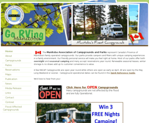 gorvingmanitoba.com: Manitoba Association of Campgrounds & Parks, Manitoba, Canada
Manitoba's family operated campgrounds provide unique camping experiences & friendly personal service. Most offer both overnight and seasonal camping and many accept reservations year round.