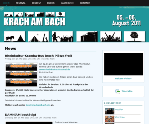 krachambach.de: News
Krach am Bach ist ein Open-Air-Festival in Beelen (Westfalen)