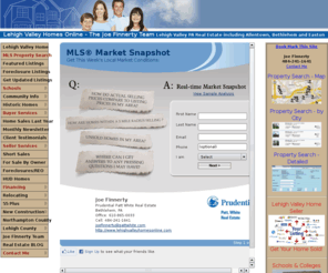 lehighvalleymarketsnapshot.com: Lehigh Valley Real Estate Market Snapshot
Lehigh Valley real estate market conditions. Data for available and sold properties including reports, community, and school information for all of the municipalities in the Lehigh Valley.