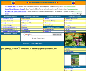 nouvelleroumanie.com: Roumanie, tout ce que vous voulez savoir et voir
Decouvrez la Roumanie à travers les petites annonces, forums, chat, adresses et ses nombreuses photos