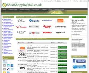 5starshoppingmall.co.uk: 5StarShoppingMall.co.uk - Free Voucher Codes, Discount Codes, Promotional Codes and Money Off Coupons
Discount voucher codes, promotional codes and coupons for UK online stores. Save money with these free exclusive valid money off discount codes and special offers, check 5StarShoppingMall.co.uk before you shop to find free discounts.