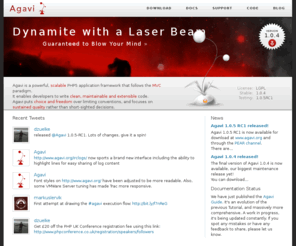 agaviproject.com: Home - Agavi
Agavi is a powerful, scalable PHP5 application framework that follows the MVC paradigm. It enables developers to write clean, maintainable and extensible code. Agavi puts choice and freedom over limiting conventions, and focuses on sustained quality rather than short-sighted decisions.