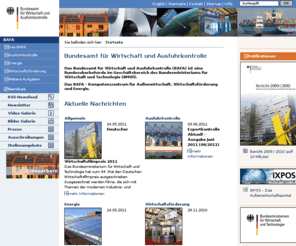 bafa-online.de: BAFA: Bundesamt für Wirtschaft und Ausfuhrkontrolle
 Das Bundesamt für Wirtschaft und Ausfuhrkontrolle (BAFA) ist eine Bundesoberbehörde im Geschäftsbereich des Bundesministeriums für Wirtschaft und Technologie (BMWi). Das BAFA – Kompetenzzentrum für 