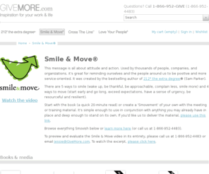 weloveourguests.com: Smile & MoveÂ®
Books, gear, apparel and more to encourage and reinforce the Give More message.