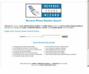 www-freereversephonelookup.com: Find out the owner of any cell phone or unlisted number
