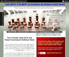 myforeclosurelawyer.com: Fort Lauderdale Foreclosure Lawyers, Broward, Palm Beach, Florida Ticktin Law Group
If you own a home in Florida, and you're stressed, feeling hopeless or confused about what to do when threatened with a foreclosure, call us. Jessica Ticktin and her lawyers are experienced in real estate and property matters. They know what needs to be done to help their clients stay in their homes. 
