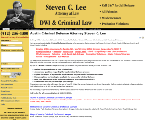 steveleelaw.com: Austin Criminal Defense Attorney : Travis County DWI Attorney : Austin Bail Bonds : Family Violence Attorney : SteveLeeLaw.com
For immediate help getting out of jail, day or night, call (512) LAWFIRM. We don't rest until you're released, Austin criminal defense attorney, Travis county DWI attorney, Bail Bonds and family violence attorney.