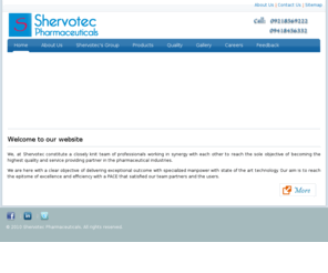 shervotec.com: Home
Shervotec Pharmaceuticals- Manufacturers of quality pharmaceutical products. A big name in pharmaceutical industry across India.