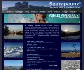 sparapaunz.com: Sparapaunz! Immagini della Provincia di Parma, fiori, rally e sfondi.
Alcune immagini della Provincia di Parma. Dal Po a Sanguigna di Colorno ai Passi della Cisa e del Lagastrello. Fotografie di fiori e insetti.