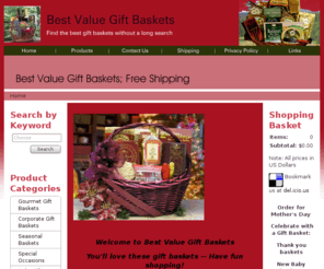 bestvaluegiftbaskets.com: Best Value Gift Baskets
Holiday gift baskets, gourmet gift baskets, corporate gift baskets and baby gift baskets free shipping, easy shopping.