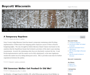 boycott-wisconsin.info: Boycott Wisconsin - Support Public Workers Unions
Boycott Wisconsin until they abandon their plan to cripple public employee unions.