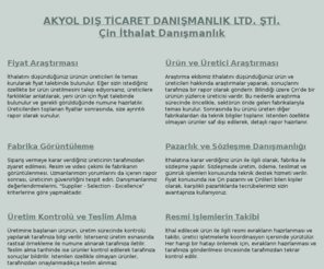 cin-danismanlik.com: Akyol Dış Ticaret - Çin İthalat Danışmanlık Çözümleri
AKYOL Dış Ticaret ve Danışmanlık Ltd. Şti. - Çin İthalat Danışmanlğı