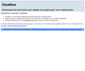 vipcook.ru: Ошибка: запрошенный виртуальный сервер не существует или перегружен - Хостинговые телесистемы. Хостинг, регистрация доменов.
Error message