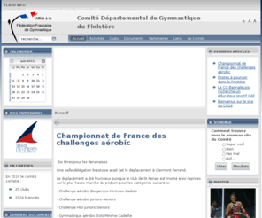 ffgym29.com: Comité Départemental de Gymnastique du Finistère
Site du Comité Départemental de Gymnastique du Finistère, Affilié à la Fédération Française de Gymnastique