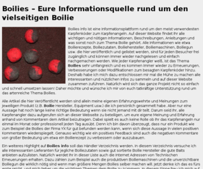 boilies.info: Boilies Info - Informatinen rund um den Boilie
Boilies Info - Alles wissenswerte über den Boilie, den beliebten Karpfenköder