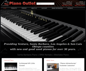 santabarbarapiano.com: New and good used pianos in Ventura, Santa Barbara, San Luis Obispo and Los Angeles Counties | The Piano Outlet
Quality pianos, new and used, at unbeatable prices.  We offer acoustic and digital pianos to Ventura, Santa Barbara, San Luis Obispo and Los Angeles Counties, come into our showroom to view our selection of pianos.