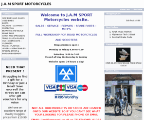 jamsport.co.uk: JAMSPORT Motorcycle sales, service and MOT in Surrey and Hampshire
Website for JAM Sport Ltd online store for New/Second hand motorcyles,clothing Helmets Boots,Service MOT Spares Brake Pads Alpinestar Apico Silkolene Putoline Renthall NGK Oakley Scott Hebo THH Acerbis