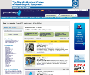 weboffsetxchange.com: Browse used Web Offset on pressXchange.com
The latest Web Offset machinery on pressxchange.com The global search engine for used printing equipment