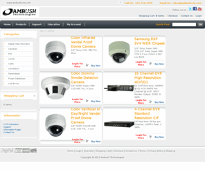 ambushcctv.com: CCTV Camera & DVR Manufacturer  - Ambush Technologies
Ambush Technologies Digital Video Recorders utilizes the latest industry standard video compression technology known as H.264/AVC. Display and recording of video and audio are in real-time and fully synchronized up to D1 4CIF resolution. 