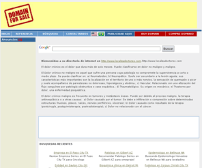 localizadoctores.com: Localiza Doctores - Dolores Cronicos
localizadoctores,health,medlocalizadoctores,Localiza Doctores,MED,DOCTOR El dolor crónico es el dolor que dura más de seis meses. Puede clasificarse en dolor no maligno y maligno. El Dolor crónico no maligno es aquel que su