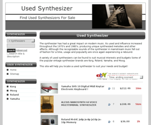 usedsynthesizer.com: Used Synthesizer
A variety of used synthesizers can be found across many different price ranges to suit most budgets. Some of the popular synthesizer brands are Korg, Roland, Yamaha, and Moog.