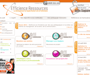 efficience-ressources.fr: Efficience Ressources formation personnalisées inter et intra entreprise. Management, développement professionnel, performance, commercial
Une Ã©quipe au service du dÃ©veloppement de votre performance. Conception et rÃ©alisation de formations actions sur mesure. Vous souhaitez, booster vos ventes, manager vos Ã©quipes, dÃ©velopper votre efficacitÃ© professionnelle, notre Ã©quipe vous accompagne dans une dÃ©marche de progrÃ¨s durable.