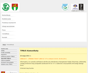 tpbus.com.pl: "TPBUS" sp. z o.o. Komunikacja gminy Tarnowo Podgórne
