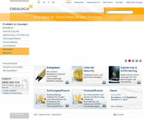 c-channel.net: CREALOGIX Online Shop | Your Shop for Smart Products and Solutions
Hier finden Sie die nötigen Produkte für bequemes E-Banking. Belegleser, offline Zahlungssoftware, Archivlösungen aber auch Sicherheitshardware wie der CLX.Sentinel. Die CREALOGIX Gruppe ist ein führender Lösungsanbieter für E-Business und ERP (Enterprise Resource Planning) in der Schweiz, Deutschland und Österreich. Die Aktien der CREALOGIX Holding AG (CLXN) sind an der SWX Swiss Exchange kotiert.